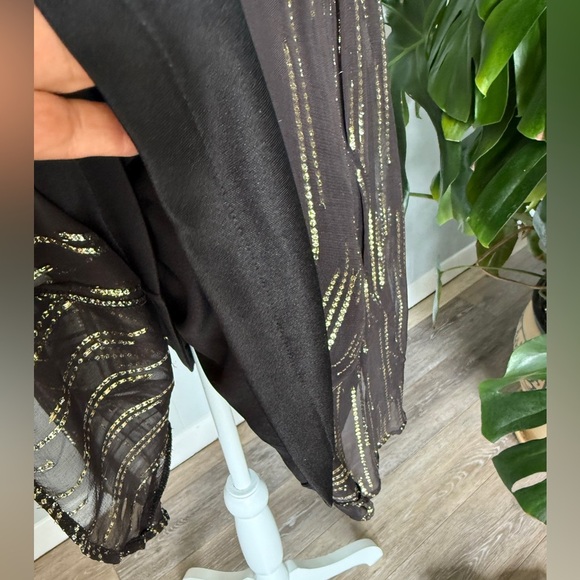 EN Crème sheer strap shoulder dress size L - Picture 7 of 9